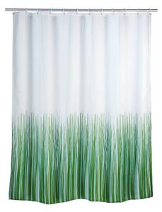 Zeleno-bílý sprchový závěs Wenko Nature, 180 x 200 cm