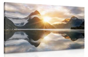Obraz krásný východ slunce na Novém Zélandu Varianta: 120x80