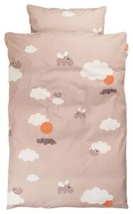 Růžové bavlněné dětské povlečení Done by Deer Happy clouds junior, 100 x 130 cm