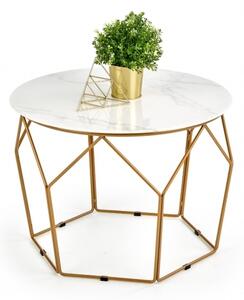 Halmar konferenční stolek MADISON, mramor, zlatá +