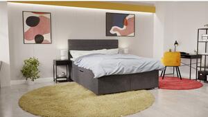Postel Boxspring New Bolero 180x200, šedá, vč. matrace topperu