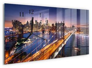 Skleněné hodiny horizontální New York zsppc-60x30-00295372