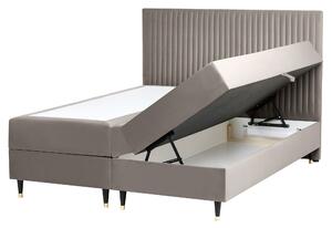 Kontinentální postel s úložným prostorem Umělý samet DAME 160 x 200 cm Taupe