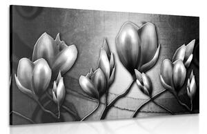 Obraz květy v etno stylu v černobílém provedení Varianta: 60x40