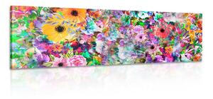 Obraz květiny v pestrobarevném provedení Varianta: 150x50