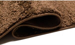 Kusový koberec shaggy čtverec Parba hnědý 160x160cm