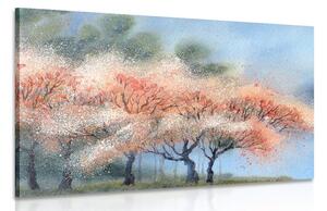 Obraz kvetoucí stromy v akvarelovém provedení Varianta: 60x40