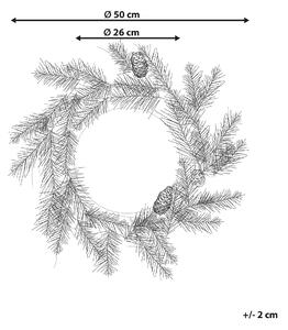 Osvícený vánoční věnec ⌀ 50 cm zelený WHITEHORN
