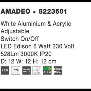 Moderní nástěnné svítidlo Amadeo bílé