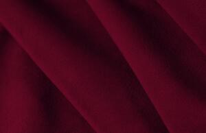 Vínově červená sametová šestimístná rohová pohovka do "U" MICADONI MAMAIA 383 cm se zlatou podnoží