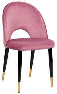 Sada 2 sametových jídelních židlí růžové MAGALIA