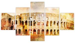Obraz - Digitální malba, koloseum, Řím, Itálie (125x70 cm)