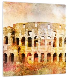 Obraz - Digitální malba, koloseum, Řím, Itálie (30x30 cm)