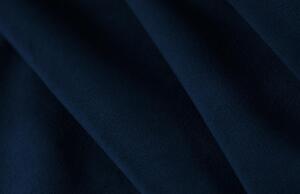 Královsky modrá sametová šestimístná rohová pohovka do "U" MICADONI MAMAIA 383 cm s černou podnoží