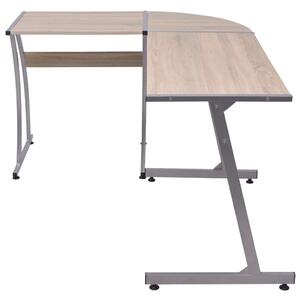 Rohový kancelářský stůl ve tvaru L | dub