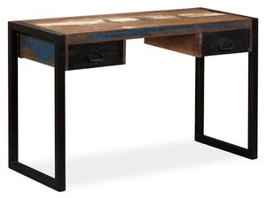 Psací stůl s 2 zásuvkami - masivní recyklované dřevo | 120x50x76 cm