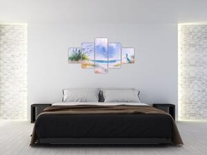 Obraz - Romantická pláž, olejomalba (125x70 cm)