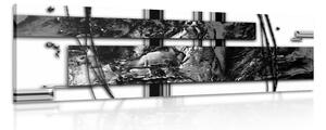 Obraz luxusní abstrakce v černobílém provedení Varianta: 150x50
