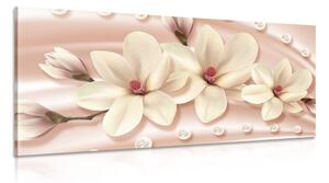 Obraz luxusní magnolie s perlami Varianta: 120x60