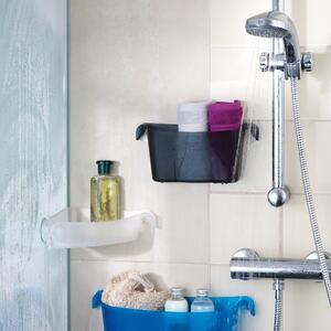 BOKS držák rohový, box, zásobník s přísavkou do koupekny na šampón, sprch. gel KOZIOL (barva-světle tyrkysová)