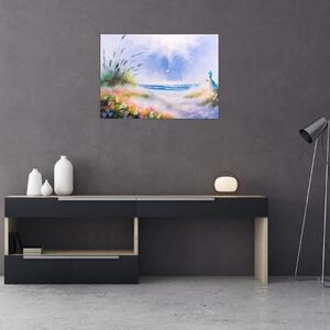 Obraz - Romantická pláž, olejomalba (70x50 cm)