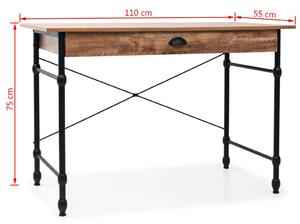 Psací stůl se zásuvkou - dubový odstín | 110x55x75 cm