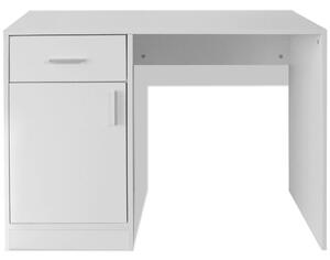 Psací stůl se zásuvkou a skříňkou - bílý | 100x40x73 cm