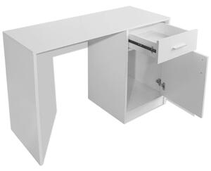 Psací stůl se zásuvkou a skříňkou - bílý | 100x40x73 cm