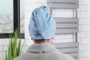 Rychleschnoucí turban na vlasy NERA světle modrý