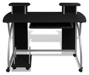Multifunkční pojízdný počítačový stůl | černý