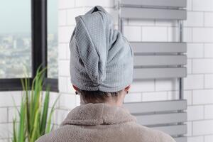 Rychleschnoucí turban na vlasy NERA světle šedý