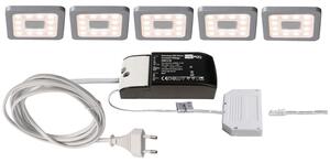 IMPR 620011 Deko-Light nábytkové přisazené svítidlo Paty hranaté 5ks sada 220-240V AC/50-60Hz 2,50 W 3000 K 160 lm 50 stříbrnášedá RAL 7001 - LIGHT IMPRESSIONS