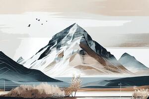 Obraz malebné hory ve skandinávském stylu Varianta: 90x60