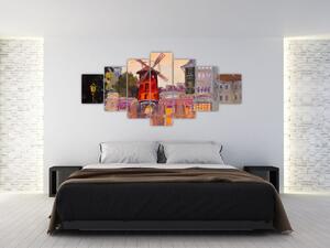 Obraz - Moulin rouge, Paříž, Francie (210x100 cm)
