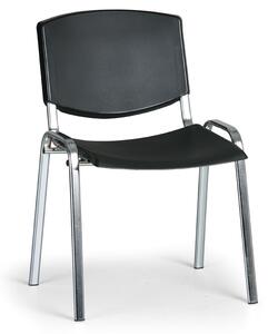 Konferenční židle Design - chromované nohy, černá