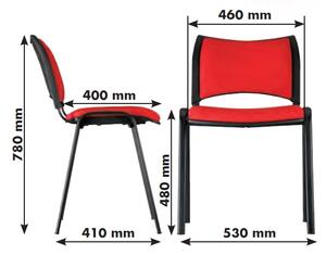 Konferenční židle SMART - černé nohy s područkami, zelená