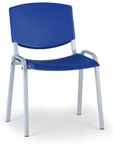 Konferenční židle Design - šedé nohy, modrá
