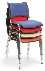 Konferenční židle SMART - chromované nohy, modrá