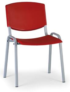 Konferenční židle Design - šedé nohy, červená