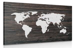 Obraz mapa světa na dřevě Varianta: 60x40
