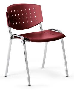 Konferenční židle Troy II - chromované nohy, červená