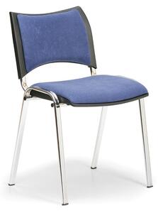 Konferenční židle SMART - chromované nohy, modrá