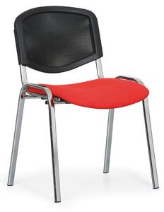 Konferenční židle Viva Mesh - chromované nohy, červená / černá