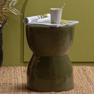 Hoorns Zelený keramický odkládací stolek Luby 33 cm