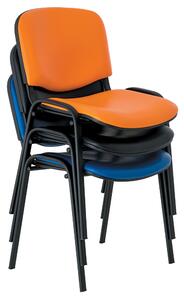 Kožená konferenční židle ISO - černé nohy, černá