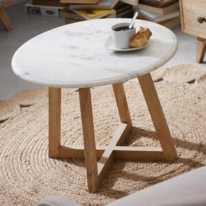 Kave Home Bílý mramorový konferenční stolek HELLA 50 cm