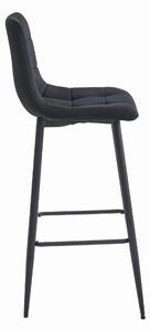 Sametová barová židle Budva černá