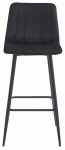 Sametová barová židle Florence černá
