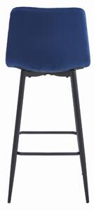 Sametová barová židle Florence modrá