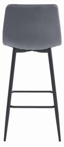 Sametová barová židle Budva tmavě šedá